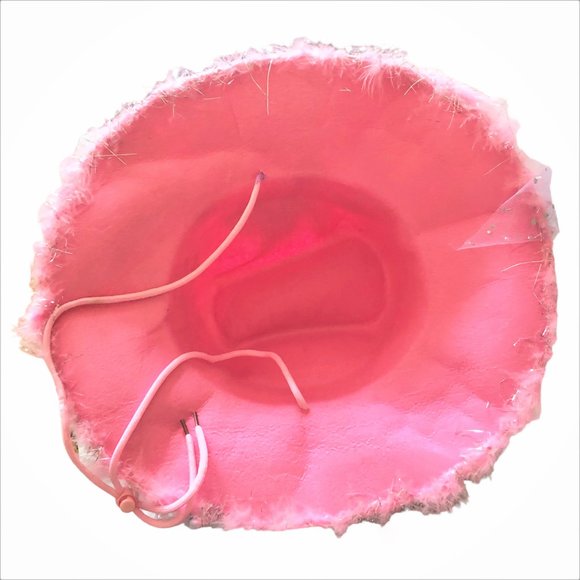 Handcrafted Y2K Barbiecore Pink Glamorous Fluffy Feather Embellished Hat NEW main image 6